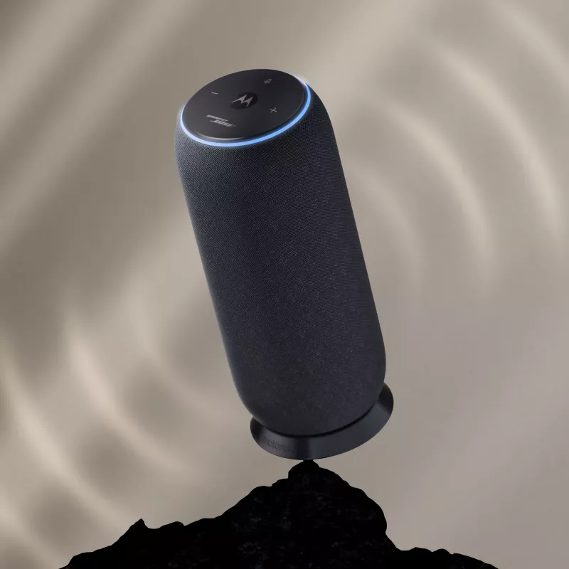 Vieno kanalo nešiojama kolonėlė Motorola moto sound flow Carbon — 30 W RMS, USB-C, belaidė, medžiaginis korpusas