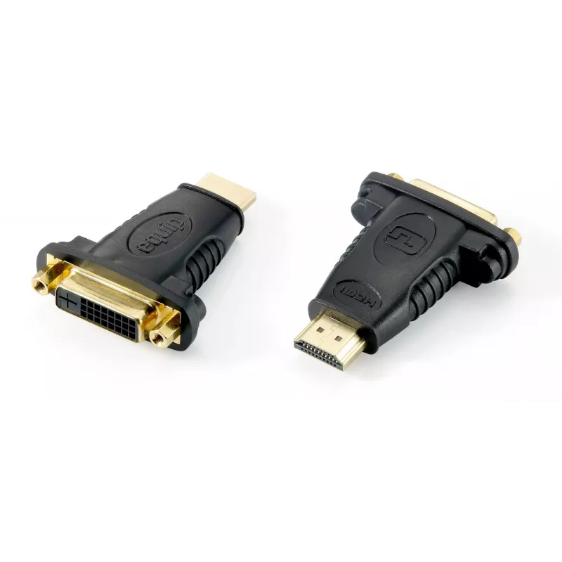 Equip HDMI į DVI-D dvigubos jungties adapteris, DVI (24+1), HDMI A, juodas
