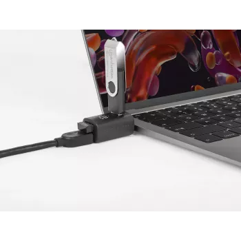 Manhattan USB-C 3 prievadų šakotuvas, ULTRA KOMPAKTIŠKAS, 3x USB-A prievadai (1x 5 Gbps USB 3.2 Gen1, dar žinomas kaip USB 3.0, 3 x 480 Mbps USB 2.0), maitinamas per USB (išorinis maitinimo šaltinis nereikalingas)