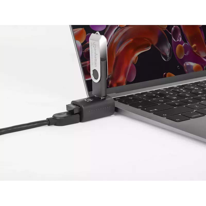 Manhattan USB-C 3 prievadų šakotuvas, ULTRA KOMPAKTIŠKAS, 3x USB-A prievadai (1x 5 Gbps USB 3.2 Gen1, dar žinomas kaip USB 3.0, 3 x 480 Mbps USB 2.0), maitinamas per USB (išorinis maitinimo šaltinis nereikalingas)