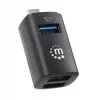 Manhattan USB-C 3 prievadų šakotuvas, ULTRA KOMPAKTIŠKAS, 3x USB-A prievadai (1x 5 Gbps USB 3.2 Gen1, dar žinomas kaip USB 3.0, 3 x 480 Mbps USB 2.0), maitinamas per USB (išorinis maitinimo šaltinis nereikalingas)