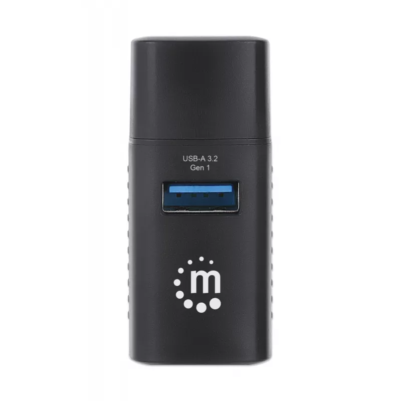 Manhattan USB-C 3 prievadų šakotuvas, ULTRA KOMPAKTIŠKAS, 3x USB-A prievadai (1x 5 Gbps USB 3.2 Gen1, dar žinomas kaip USB 3.0, 3 x 480 Mbps USB 2.0), maitinamas per USB (išorinis maitinimo šaltinis nereikalingas)