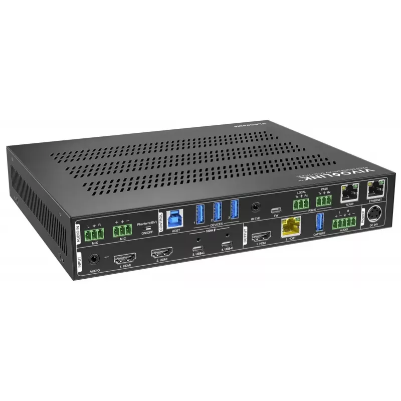 Vivolink vaizdo mastelio keitiklis VLSC242M, metalinis korpusas, HDCP 1.4/2.2, kintamoji srovė 110–230 V, 250×200×44 mm