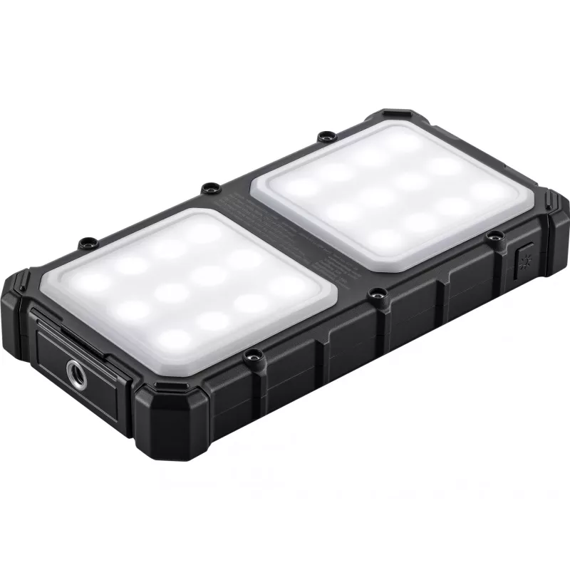 Sandberg Solar Powerbank CampLED 10000, 10000 mAh, programuojamas maitinimo šaltinis (PPS), 3,7 V, 15 W, juoda