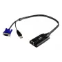 ATEN USB – VGA į Cat5e/6 KVM adapterio kabelis (CPU modulis), USB, USB, VGA, juoda, mėlyna, metalinė, RJ-45, 1 x RJ-45