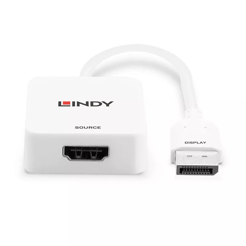 Lindy HDMI 18G į DisplayPort 1.2 keitiklis, 0,095 m, HDMI Type A (Standard), DisplayPort, Female, Male, tiesus