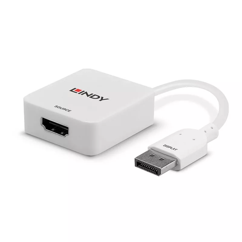 Lindy HDMI 18G į DisplayPort 1.2 keitiklis, 0,095 m, HDMI Type A (Standard), DisplayPort, Female, Male, tiesus