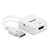 Lindy HDMI 18G į DisplayPort 1.2 keitiklis, 0,095 m, HDMI Type A (Standard), DisplayPort, Female, Male, tiesus