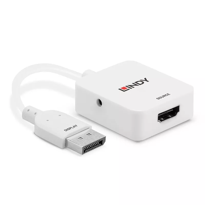 Lindy HDMI 18G į DisplayPort 1.2 keitiklis, 0,095 m, HDMI Type A (Standard), DisplayPort, Female, Male, tiesus