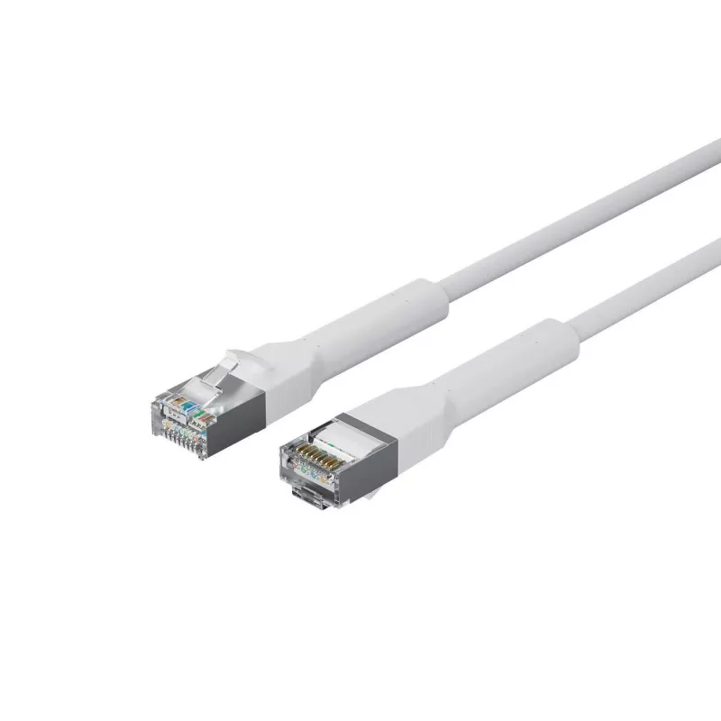 Lanview tinklo kabelis LV-6AFTP-FLEX-ANG-01W-S — lenktas RJ45, 6A kategorija, ekranuotas F/FTP, lankstus baltas