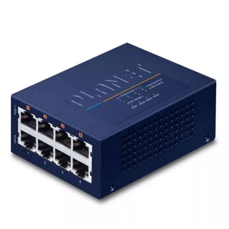 Tinklo komutatorius PLANET UPOE-400 Fast Ethernet Power over Ethernet, mėlynas