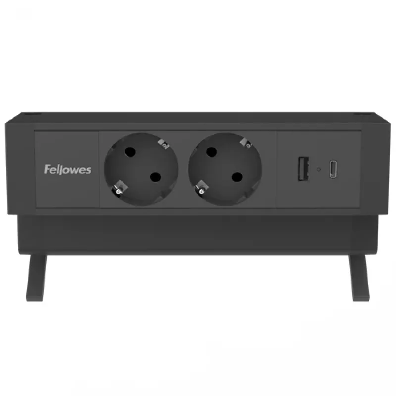 Fellowes 100137182 maitinimo ilgintuvas 2 m 2 kintamosios srovės lizdų (-ai) Vidaus juoda