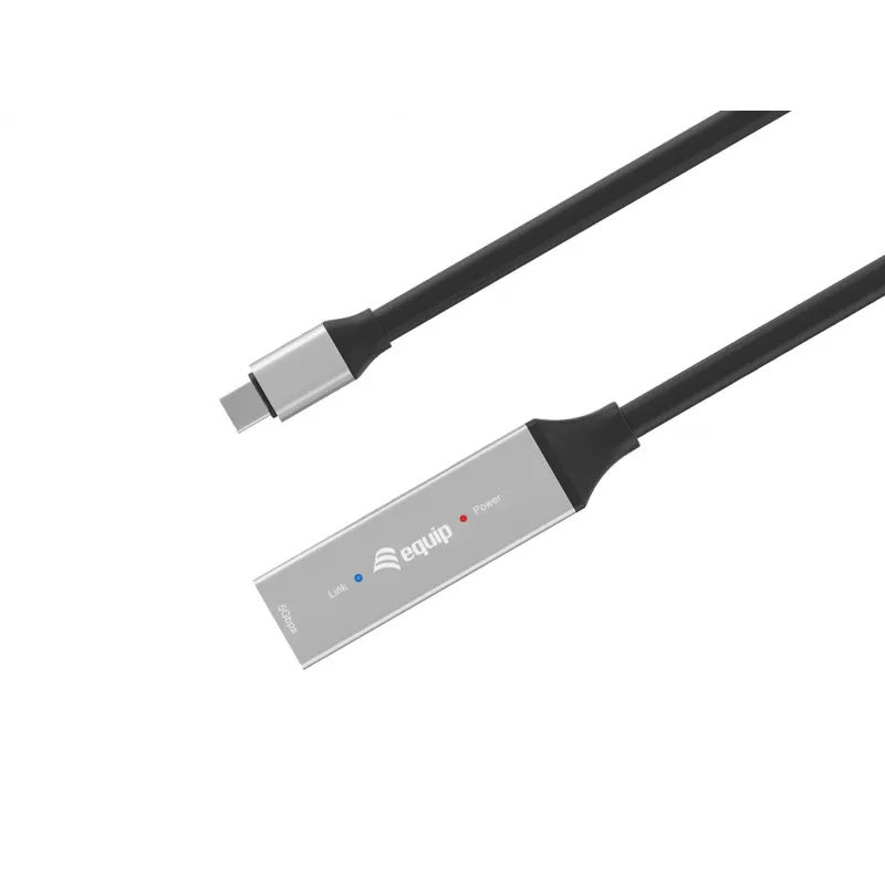 USB-C į USB-C aktyvus ilginimo kabelis EQUIP 5 m, USB 3.2 Gen 1 (5 Gbps), nikeliuoti kontaktai, juodas