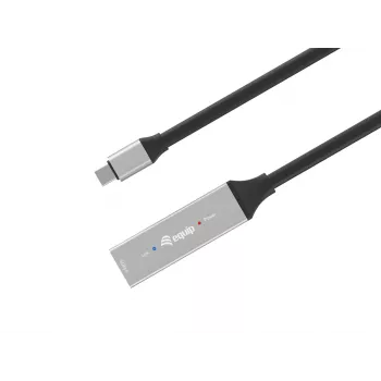 USB-C aktyvus ilginamasis kabelis EQUIP 15 m, USB 3.2 Gen 1 (5 Gbps), nikeliuoti kontaktai, juodas
