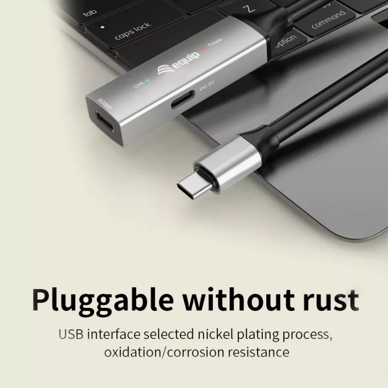 USB-C aktyvus ilginamasis kabelis EQUIP 15 m, USB 3.2 Gen 1 (5 Gbps), nikeliuoti kontaktai, juodas