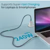 USB-C į USB-C laidas EQUIP 1,0 m — USB 3.2 Gen 2x2, 20 Gbps, PD 240W, 4K/60Hz, juodas