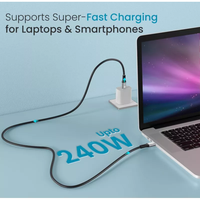 USB-C į USB-C laidas EQUIP 1,0 m — USB 3.2 Gen 2x2, 20 Gbps, PD 240W, 4K/60Hz, juodas