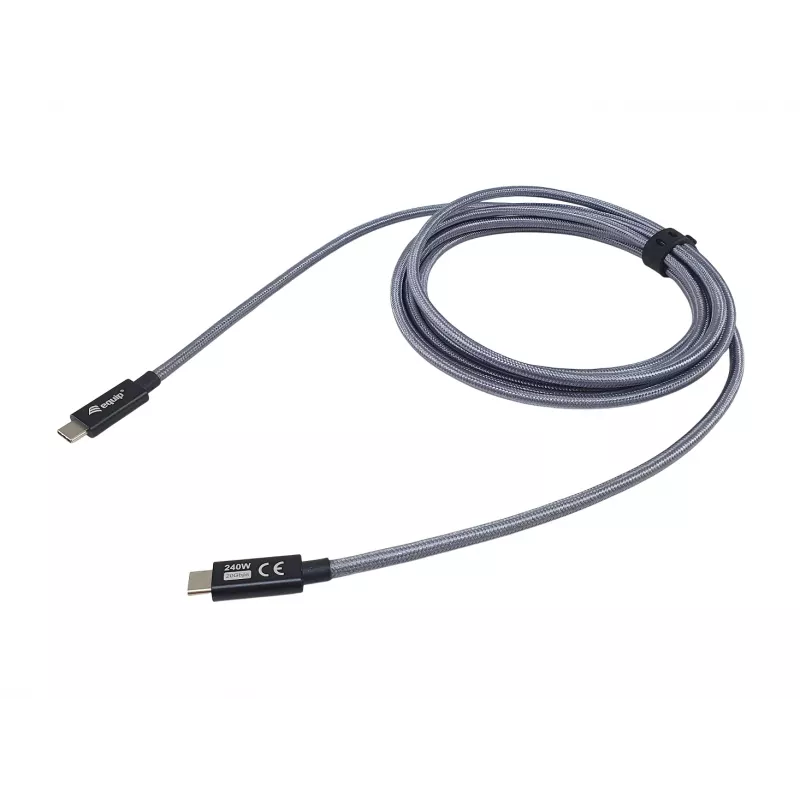 USB-C į USB-C kabelis EQUIP 2,0 m — USB 3.2 Gen 2x2, 20 Gbps, PD 240W, 4K/60Hz, juodas