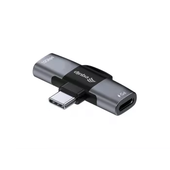 Adapter USB-C OTG 2-in-1 EQUIP 133479 — 100W PD, 10Gbps, 1x USB-C į 2x USB-C, pilkas