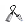 USB į HDMI adapteris EQUIP 133498 (USB-C ir USB-A kištukas į HDMI, 1080p, aliuminio korpusas, pilkas)