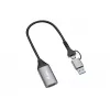 USB į HDMI adapteris EQUIP 133498 (USB-C ir USB-A kištukas į HDMI, 1080p, aliuminio korpusas, pilkas)