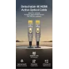 EQUIP HDMI 2.0 aktyvus optinis kabelis 15 m — nuimamas A/D tipo, 4K@60Hz, 18 Gbit/s, paauksuoti kontaktai
