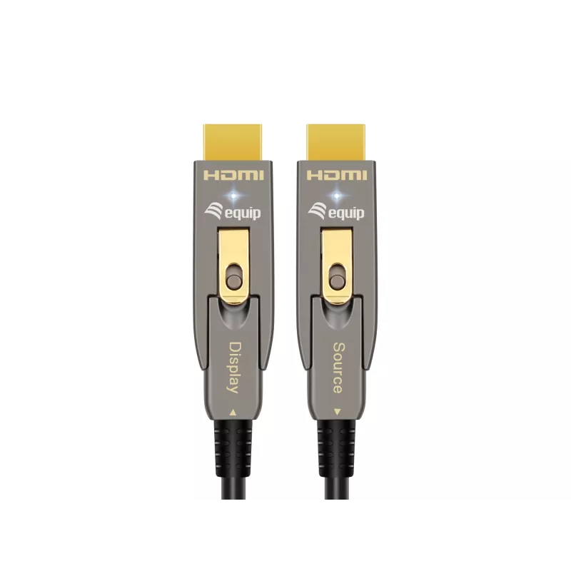 Equip HDMI 2.1 aktyvus optinis kabelis 15 m, nuimamas D tipo + A, 48 Gbit/s, 8K/60Hz