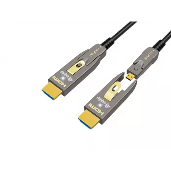Equip HDMI 2.1 aktyvus optinis kabelis 15 m, nuimamas D tipo + A, 48 Gbit/s, 8K/60Hz
