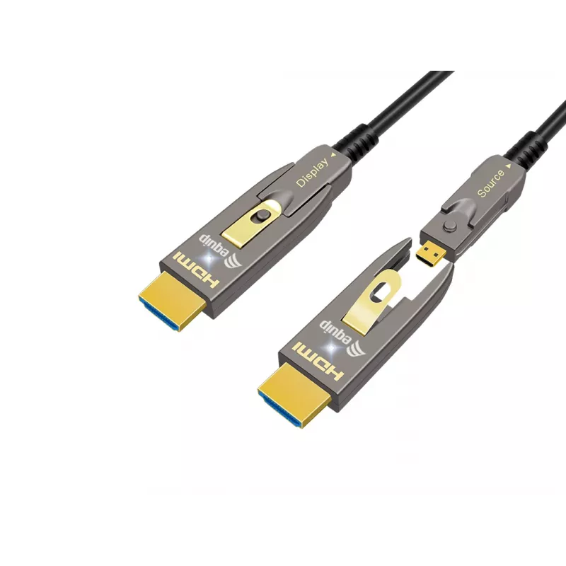 Aktyvus optinis HDMI 2.1 laidas EQUIP 30 m, nuimami Type D + A, 48 Gbit/s, 8K/60Hz, auksuoti kontaktai