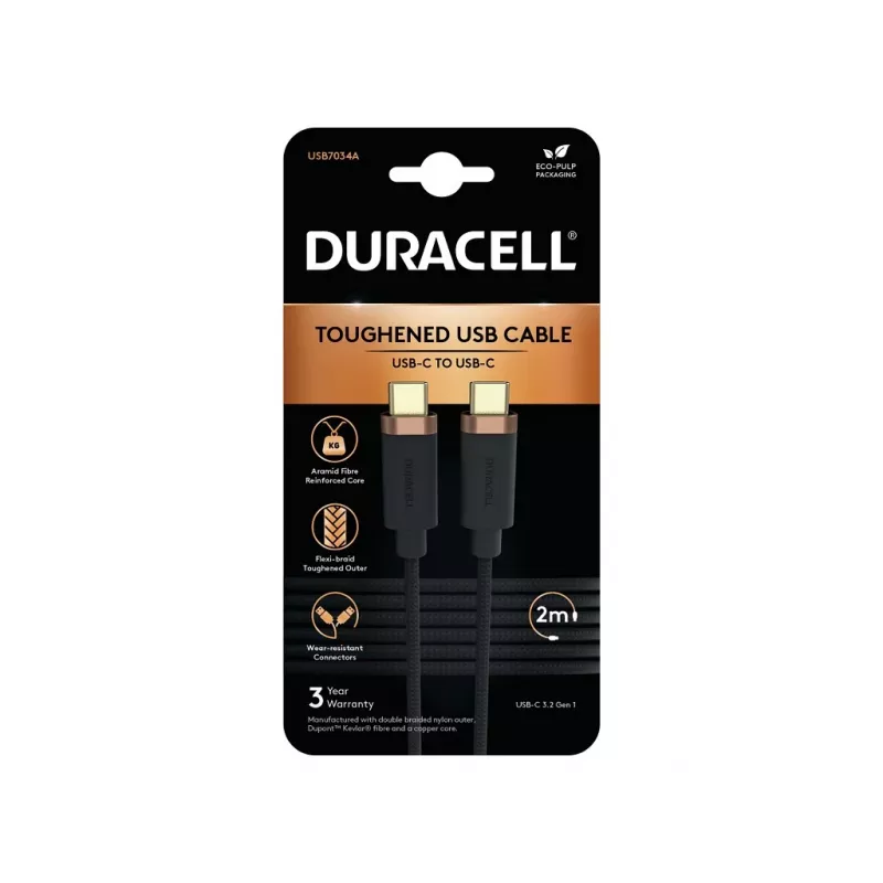 Duracell USB7034A USB laidas juodas