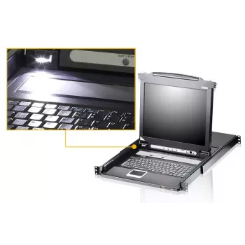 ATEN CL5708N stovo konsolė 48,3 cm (19 colių), juoda, 1U