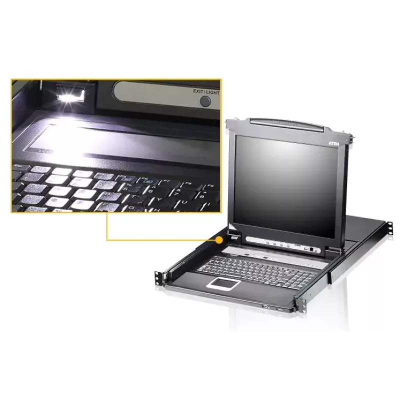 ATEN CL5708N stovo konsolė 48,3 cm (19 colių), juoda, 1U