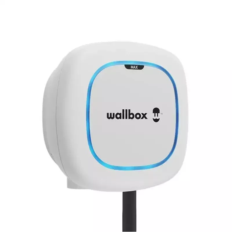 Wallbox Pulsar Max sieninis įkroviklis 22 kW, Wi‑Fi ir Bluetooth, 5 m laidas, IP54, IK10, baltas