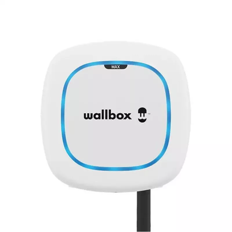 Wallbox Pulsar Max sieninis įkroviklis 22 kW, Wi‑Fi ir Bluetooth, 5 m laidas, IP54, IK10, baltas