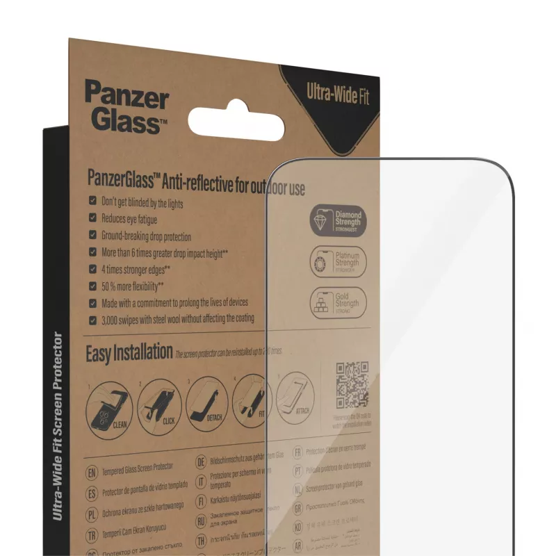 “PanzerGlass”® Antirefleksinis ekrano apsauginis stiklas “iPhone 14 Pro” | Itin platus pritaikymas su “EasyAligner”