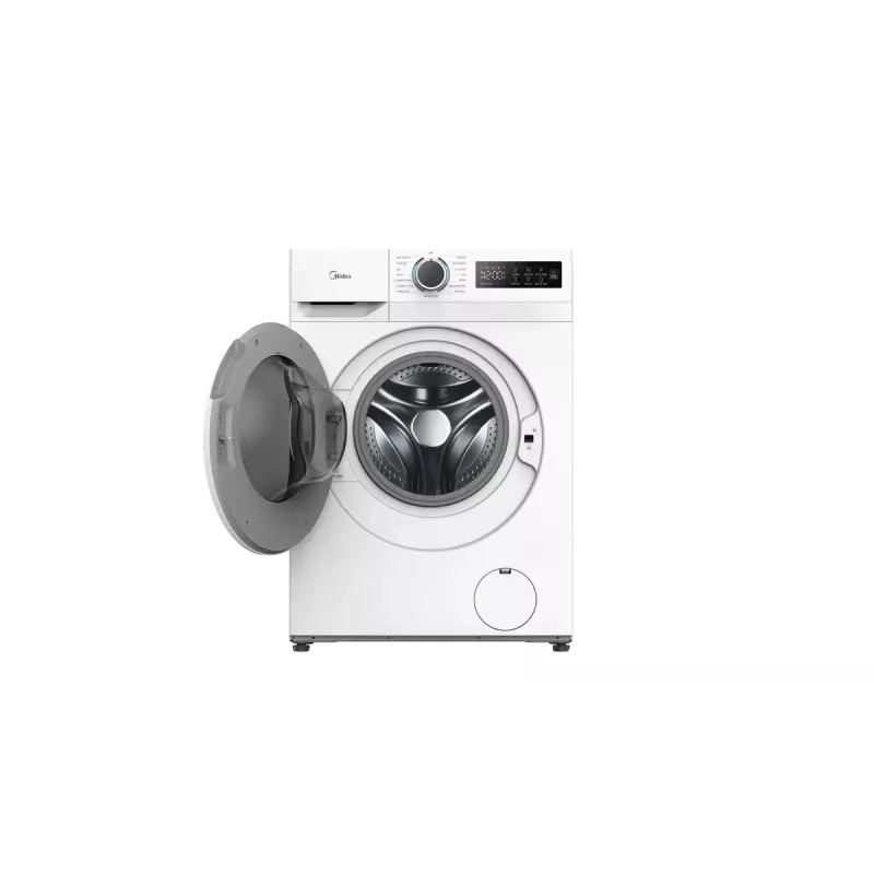 Priekinio pakrovimo skalbimo mašina Midea MF110W80BA10/W-HR — 8 kg, 1400 aps./min., A energijos klasė, LED ekranas, garų funkcija, 60×48 cm