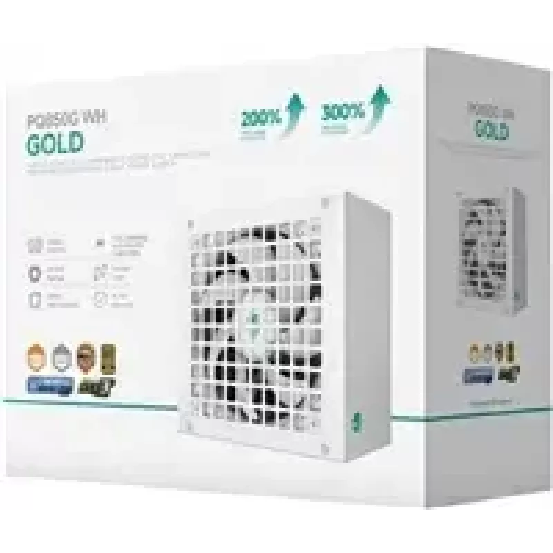 Maitinimo blokas DeepCool GAMERSTORM PQ850G WH 850W, 120 mm ventiliatorius, visiškai modulinis, 80+ Gold, ATX 3.1, baltas