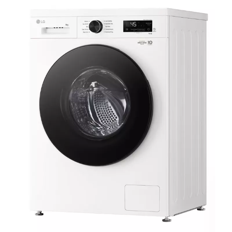 Priekinio įkrovimo skalbimo mašina LG F4X1009NWB — 9 kg, 1310 aps./min., A klasė, balta