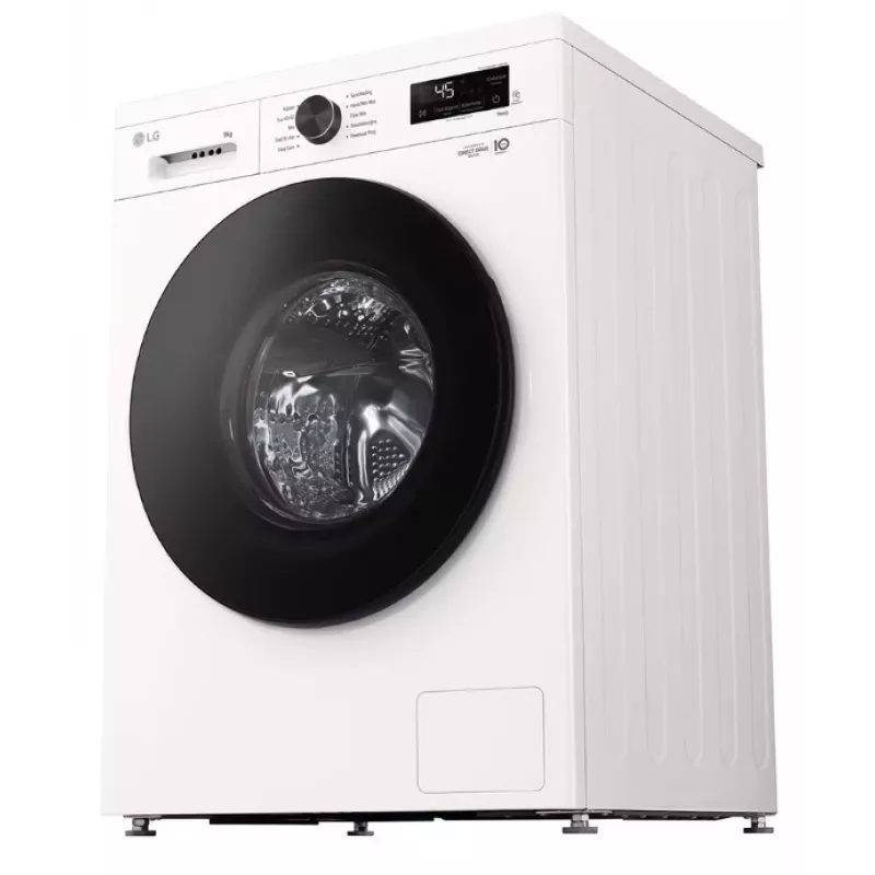 Priekinio įkrovimo skalbimo mašina LG F4X1009NWB — 9 kg, 1310 aps./min., A klasė, balta