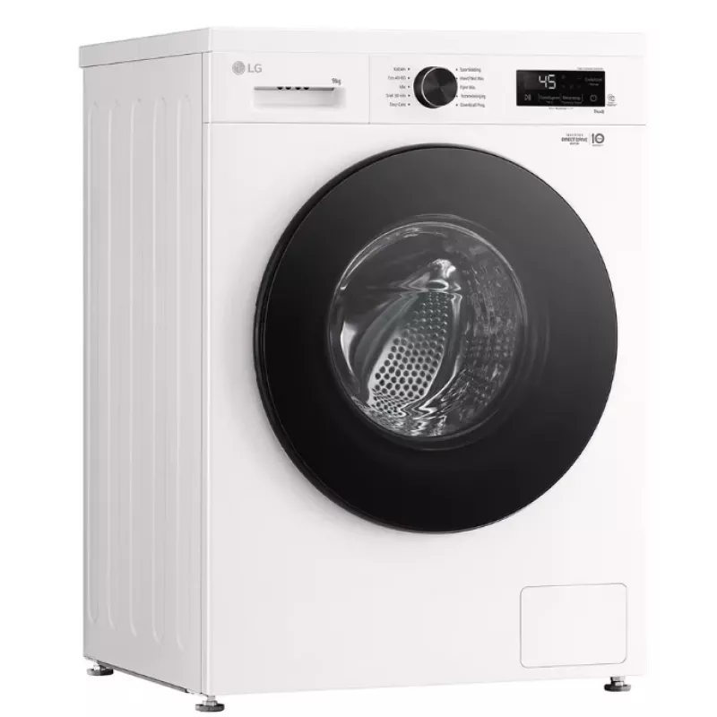 Priekinio įkrovimo skalbimo mašina LG F4X1009NWB — 9 kg, 1310 aps./min., A klasė, balta