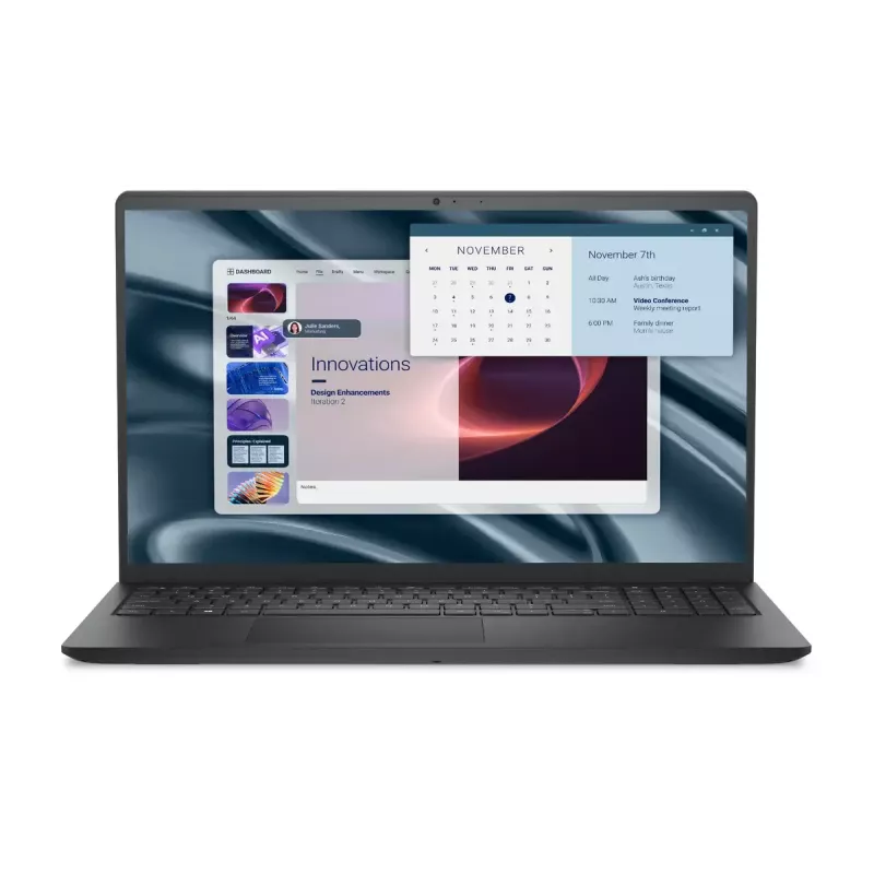 Dell Pro 15 Essential PV15255 — 15,6 col. FHD, AMD Ryzen 5 7520U, 8 GB LPDDR5, 512 GB SSD, AMD Radeon 610M, Windows 11 Pro, anglies juoda