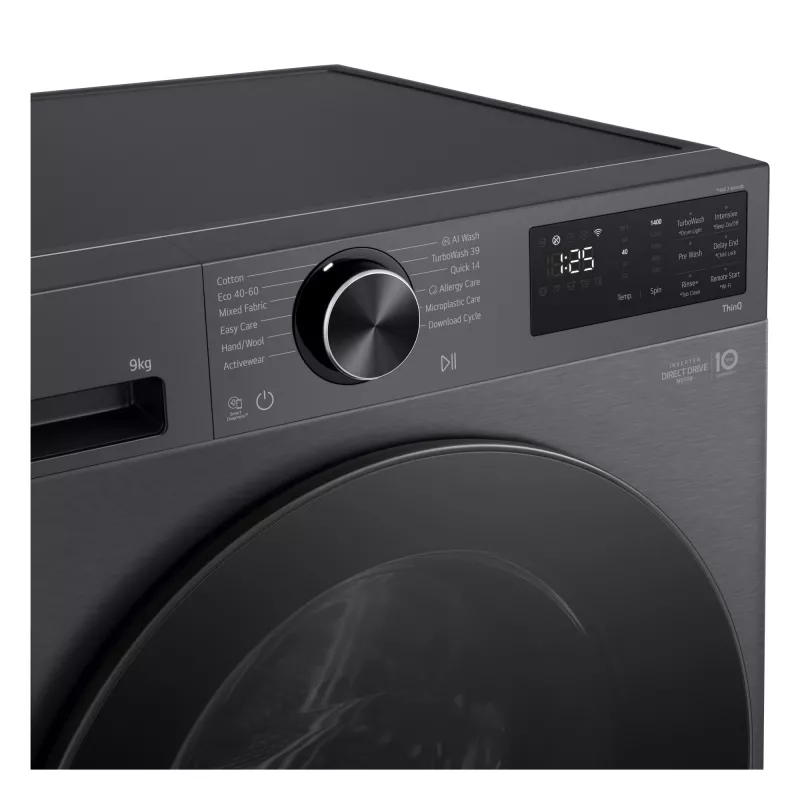 LG F2X50S9TBB skalbimo mašina priekinis įdėjimas 9 kg 1170 aps./min. juoda