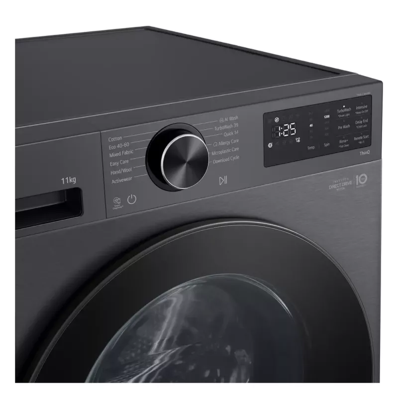 LG F4X5011TBB , A, priekinis pakrovimas, skalbimo talpa 11 kg, gylis 56,5 cm, 1400 aps./min., juoda skalbimo mašina priekinis pakrovimas 1351 aps./min.