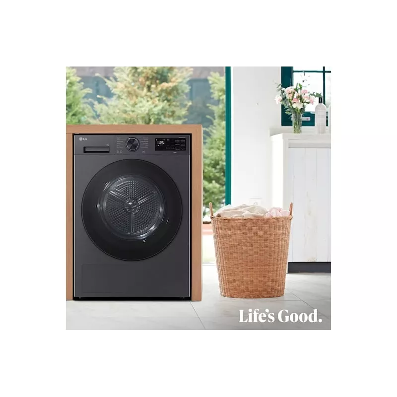 LG RHX5009TBB skalbinių džiovyklė Laisvai pastatoma Pakraunama iš priekio 9 kg Grafito