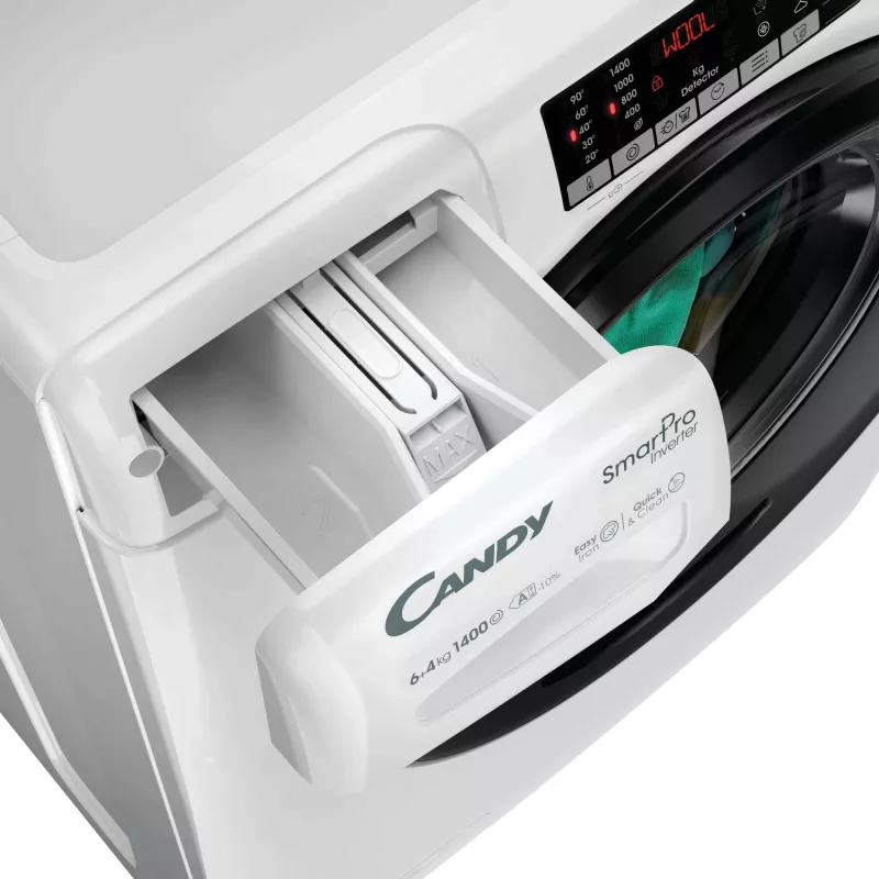 Candy Smart Pro CSOW44644TWMB6-S skalbyklė-džiovyklė Freestanding Priekinio pakrovimo Balta