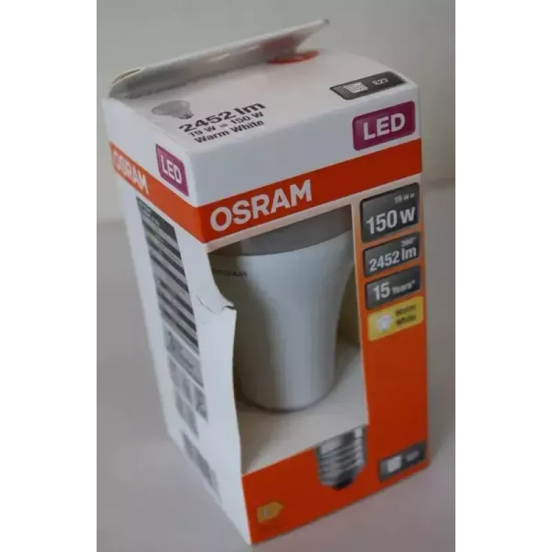 LEDvance Parathom Classic LED E27 19W 827 (šiltai balta) nereguliuojama — pažeista pakuotė