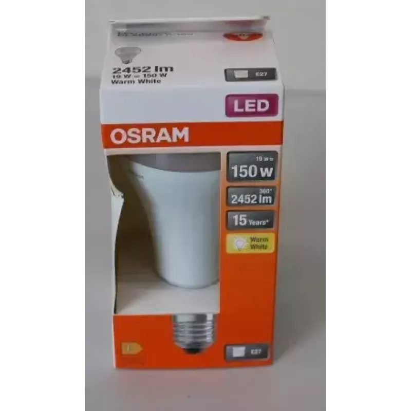 LEDvance Parathom Classic LED E27 19W 827 (šiltai balta) nereguliuojama — pažeista pakuotė