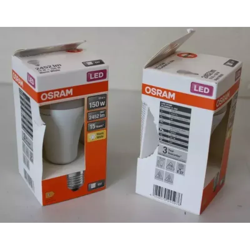 LEDvance Parathom Classic LED E27 19W 827 (šiltai balta) nereguliuojama — pažeista pakuotė