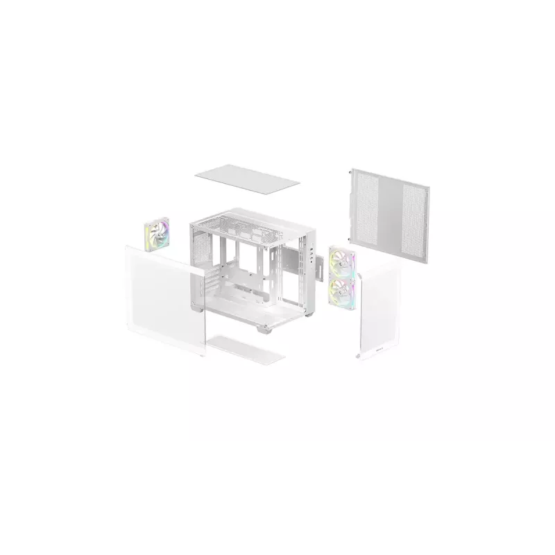 PC korpusas DeepCool CG330 3F White — vidutinio bokšto ATX korpusas, baltas