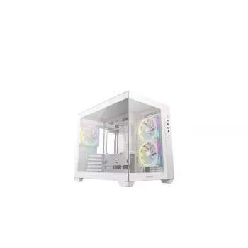 PC korpusas DeepCool CG330 3F White — vidutinio bokšto ATX korpusas, baltas